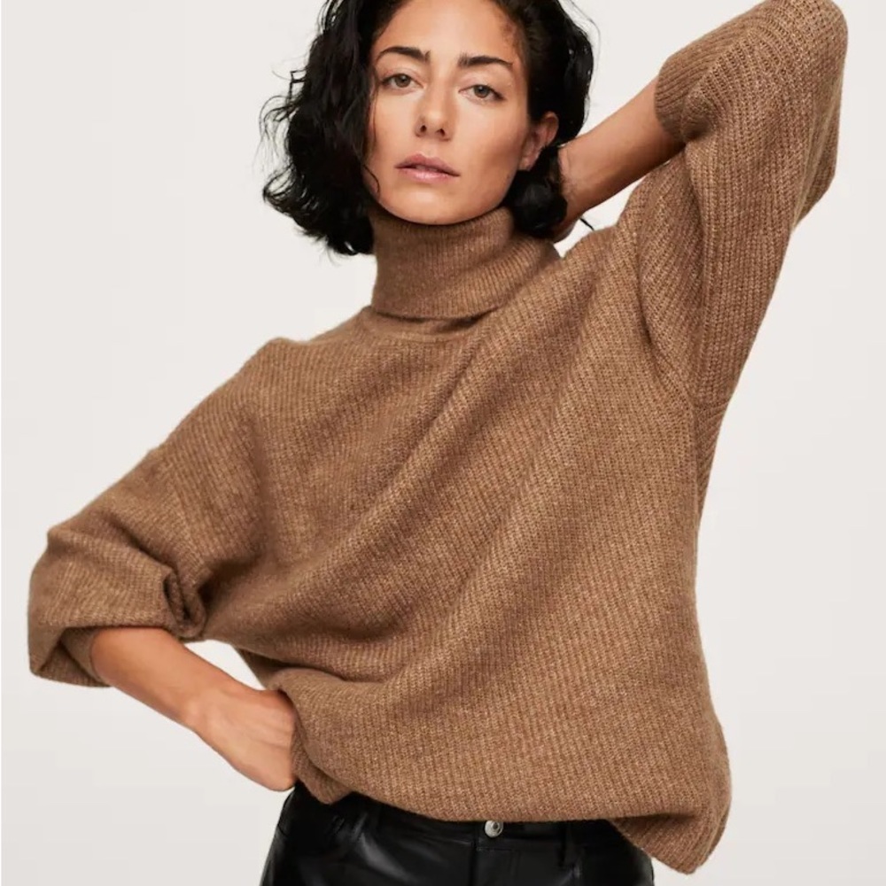 Mango Brown Turtleneck Sweater